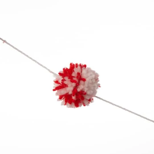 Glitzhome® 6ft. Red & White Fabric Christmas Gnome Garland 7 Glitzhome® 6ft. Red & White Fabric Christmas Gnome Garland - Image 5