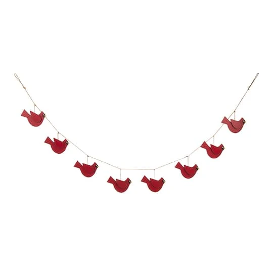 Glitzhome® 6ft. Metal Christmas Cardinal Garland 3 Glitzhome® 6ft. Metal Christmas Cardinal Garland