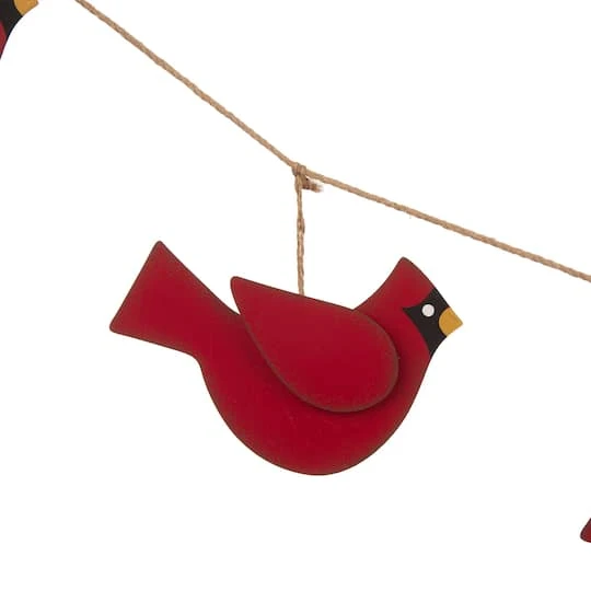 Glitzhome® 6ft. Metal Christmas Cardinal Garland 7 Glitzhome® 6ft. Metal Christmas Cardinal Garland - Image 5