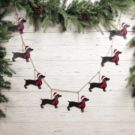 Glitzhome® 6ft. Metal Christmas Dog Garland 5 Glitzhome® 6ft. Metal Christmas Dog Garland - Image 3