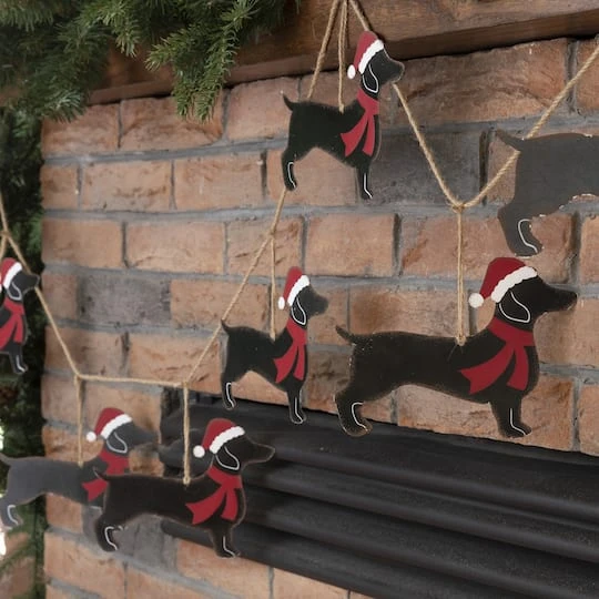 Glitzhome® 6ft. Metal Christmas Dog Garland 7 Glitzhome® 6ft. Metal Christmas Dog Garland - Image 5