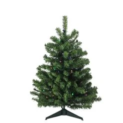Northlight 3ft. Pre-Lit Canadian Pine Artificial Christmas Tree, Multicolor LED Lights