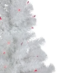 Northlight 3ft. Pre-Lit White Iridescent Pine Artificial Christmas Tree, Pink Lights -Northlight Shop D253654S 13