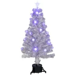 Northlight 4ft. Pre-Lit Medium White Iridescent Fiber Optic Artificial Christmas Tree With Blue LED Lights 14 Northlight 4ft. Pre-Lit Medium White Iridescent Fiber Optic Artificial Christmas Tree With Blue LED Lights -Northlight Shop D253657S 11
