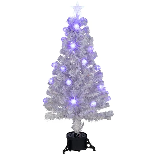 Northlight 4ft. Pre-Lit Medium White Iridescent Fiber Optic Artificial Christmas Tree With Blue LED Lights 6 Northlight 4ft. Pre-Lit Medium White Iridescent Fiber Optic Artificial Christmas Tree With Blue LED Lights - Image 4