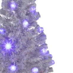 Northlight 4ft. Pre-Lit Medium White Iridescent Fiber Optic Artificial Christmas Tree With Blue LED Lights 15 Northlight 4ft. Pre-Lit Medium White Iridescent Fiber Optic Artificial Christmas Tree With Blue LED Lights -Northlight Shop D253657S 12