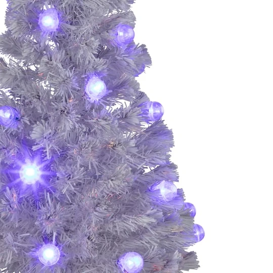 Northlight 4ft. Pre-Lit Medium White Iridescent Fiber Optic Artificial Christmas Tree With Blue LED Lights 7 Northlight 4ft. Pre-Lit Medium White Iridescent Fiber Optic Artificial Christmas Tree With Blue LED Lights - Image 5