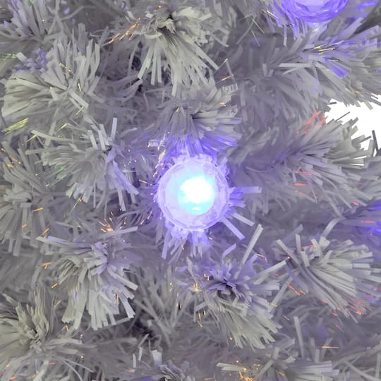 Northlight 4ft. Pre-Lit Medium White Iridescent Fiber Optic Artificial Christmas Tree With Blue LED Lights 9 Northlight 4ft. Pre-Lit Medium White Iridescent Fiber Optic Artificial Christmas Tree With Blue LED Lights - Image 7