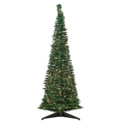 Northlight 6ft. Pre-Lit Slim Green Holly Leaf Pop-Up Artificial Christmas Tree With Clear Lights 14 Northlight 6ft. Pre-Lit Slim Green Holly Leaf Pop-Up Artificial Christmas Tree With Clear Lights -Northlight Shop D253668S 11