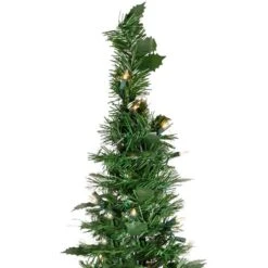 Northlight 6ft. Pre-Lit Slim Green Holly Leaf Pop-Up Artificial Christmas Tree With Clear Lights 18 Northlight 6ft. Pre-Lit Slim Green Holly Leaf Pop-Up Artificial Christmas Tree With Clear Lights -Northlight Shop D253668S 15