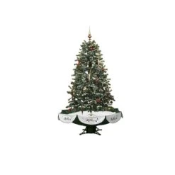 Northlight 5.5ft. Pre-Lit Medium Musical Snowing Artificial Christmas Tree With Umbrella Base, Blue LED Lights 13 Northlight 5.5ft. Pre-Lit Medium Musical Snowing Artificial Christmas Tree With Umbrella Base, Blue LED Lights -Northlight Shop D253669S 13