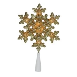 Northlight 9" Gold Lighted Snowflake Christmas Tree Topper 13 Northlight 9" Gold Lighted Snowflake Christmas Tree Topper -Northlight Shop D253705S 11