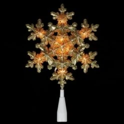 Northlight 9" Gold Lighted Snowflake Christmas Tree Topper 14 Northlight 9" Gold Lighted Snowflake Christmas Tree Topper -Northlight Shop D253705S 12