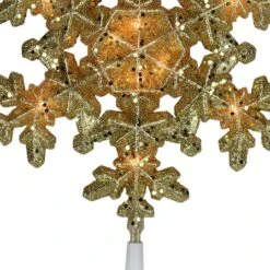 Northlight 9" Gold Lighted Snowflake Christmas Tree Topper 15 Northlight 9" Gold Lighted Snowflake Christmas Tree Topper -Northlight Shop D253705S 13