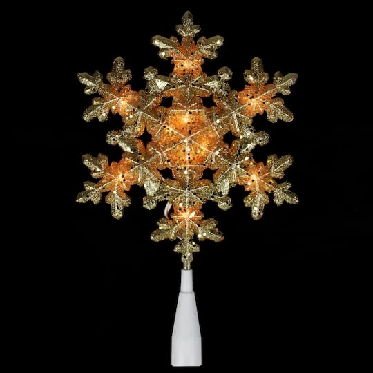 Northlight 9" Gold Lighted Snowflake Christmas Tree Topper 5 Northlight 9" Gold Lighted Snowflake Christmas Tree Topper - Image 3