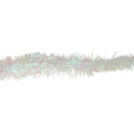 Northlight 50ft. White Iridescent Tinsel Garland 7 Northlight 50ft. White Iridescent Tinsel Garland - Image 5