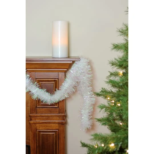 Northlight 50ft. White Iridescent Tinsel Garland 8 Northlight 50ft. White Iridescent Tinsel Garland - Image 6