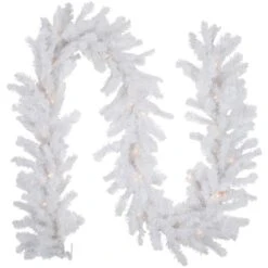 Northlight 9ft. Clear Lighted Snow White Garland 14 Northlight 9ft. Clear Lighted Snow White Garland -Northlight Shop D253722S 11