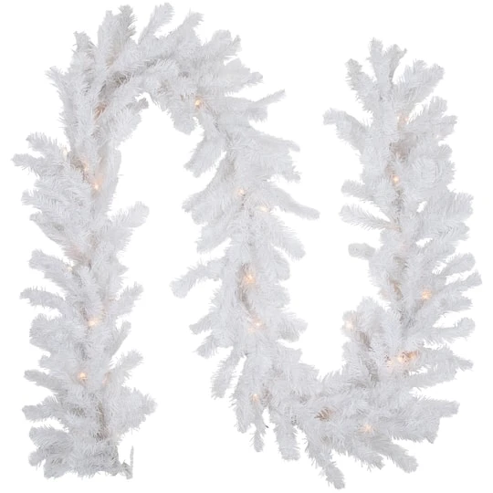Northlight 9ft. Clear Lighted Snow White Garland 6 Northlight 9ft. Clear Lighted Snow White Garland - Image 4