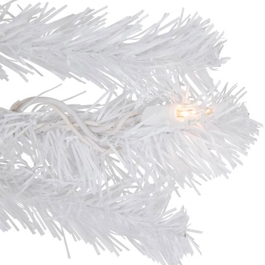 Northlight 9ft. Clear Lighted Snow White Garland 11 Northlight 9ft. Clear Lighted Snow White Garland - Image 9