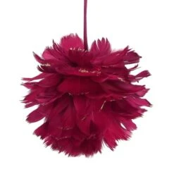 Northlight 5.5" Pink & Gold Glitter Tipped Feather Ball Ornament 11 Northlight 5.5" Pink & Gold Glitter Tipped Feather Ball Ornament -Northlight Shop D253799S 11