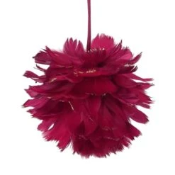 Northlight 5.5" Pink & Gold Glitter Tipped Feather Ball Ornament 13 Northlight 5.5" Pink & Gold Glitter Tipped Feather Ball Ornament -Northlight Shop D253799S 13