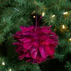 Northlight 5.5" Pink & Gold Glitter Tipped Feather Ball Ornament 10 Northlight 5.5" Pink & Gold Glitter Tipped Feather Ball Ornament -Northlight Shop D253799S 2