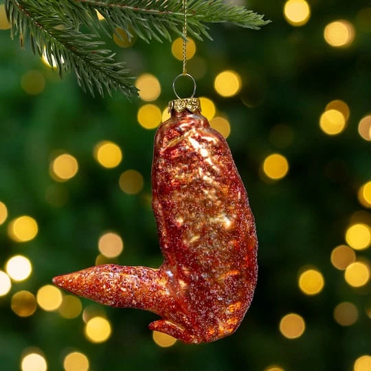 Northlight 4.5" Glitter Glass Buffalo Chicken Wing Ornament 7 Northlight 4.5" Glitter Glass Buffalo Chicken Wing Ornament - Image 5