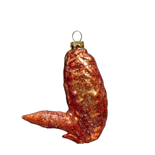Northlight 4.5" Glitter Glass Buffalo Chicken Wing Ornament 3 Northlight 4.5" Glitter Glass Buffalo Chicken Wing Ornament