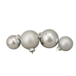 Northlight 96ct. Silver Shiny & Matte Glass Ball Ornaments 5 Northlight 96ct. Silver Shiny & Matte Glass Ball Ornaments -Northlight Shop D253842S 1 1