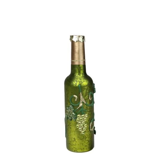 Northlight 6" Green & Silver Mercury Finish Wine Bottle Ornament 8 Northlight 6" Green & Silver Mercury Finish Wine Bottle Ornament - Image 6