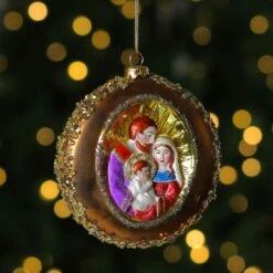 Northlight 4" Joseph, Mary & Baby Jesus Glass Disc Ornament 17 Northlight 4" Joseph, Mary & Baby Jesus Glass Disc Ornament -Northlight Shop D253856S 15