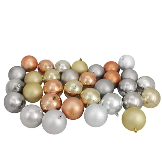 Northlight 32ct. 3.5" Silver & Gold Shatterproof 2-Finish Christmas Ball Ornaments 3 Northlight 32ct. 3.5" Silver & Gold Shatterproof 2-Finish Christmas Ball Ornaments