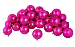 Northlight 12ct. 4" Pink Shiny Shatterproof Christmas Ball Ornaments