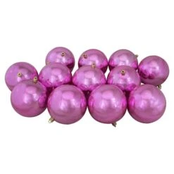 Northlight 12ct. 4" Pink Shiny Shatterproof Christmas Ball Ornaments 10 Northlight 12ct. 4" Pink Shiny Shatterproof Christmas Ball Ornaments -Northlight Shop D253869S 11