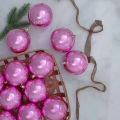 Northlight 12ct. 4" Pink Shiny Shatterproof Christmas Ball Ornaments 11 Northlight 12ct. 4" Pink Shiny Shatterproof Christmas Ball Ornaments -Northlight Shop D253869S 12