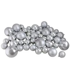 Northlight 50ct. Silver Splendor Shatterproof 2-Finish Christmas Ball Ornaments 9 Northlight 50ct. Silver Splendor Shatterproof 2-Finish Christmas Ball Ornaments -Northlight Shop D253876S 1 1