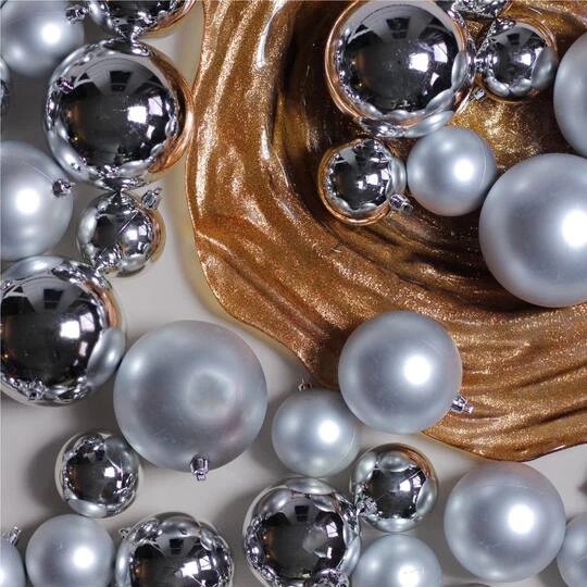 Northlight 50ct. Silver Splendor Shatterproof 2-Finish Christmas Ball Ornaments 8 Northlight 50ct. Silver Splendor Shatterproof 2-Finish Christmas Ball Ornaments - Image 6