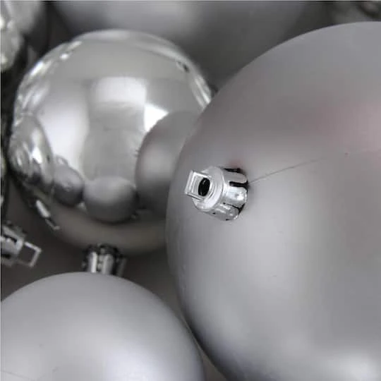 Northlight 50ct. Silver Splendor Shatterproof 2-Finish Christmas Ball Ornaments 5 Northlight 50ct. Silver Splendor Shatterproof 2-Finish Christmas Ball Ornaments - Image 3