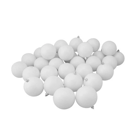 Northlight 32ct. 3.5" Winter White Shatterproof Matte Christmas Ball Ornaments 4 Northlight 32ct. 3.5" Winter White Shatterproof Matte Christmas Ball Ornaments - Image 2