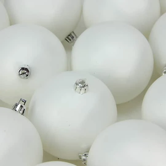 Northlight 32ct. 3.5" Winter White Shatterproof Matte Christmas Ball Ornaments 5 Northlight 32ct. 3.5" Winter White Shatterproof Matte Christmas Ball Ornaments - Image 3