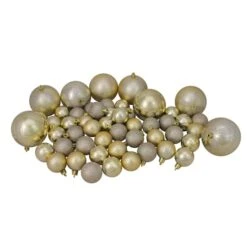 Northlight 125ct. Champagne Gold Shatterproof 4-Finish Christmas Ornaments 11 Northlight 125ct. Champagne Gold Shatterproof 4-Finish Christmas Ornaments -Northlight Shop D253884S 1 1