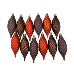 Northlight 125ct. Chocolate Brown & Burnt Orange Shatterproof 4-Finish Christmas Ornaments -Northlight Shop D253885S 15