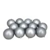 Northlight 12ct. 4" Pewter Gray Shatterproof Matte Christmas Ball Ornaments -Northlight Shop D253886S 1