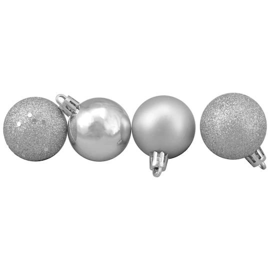 Northlight 96ct. 1.5" Silver Splendor Shatterproof 4-Finish Christmas Ball Ornaments 6 Northlight 96ct. 1.5" Silver Splendor Shatterproof 4-Finish Christmas Ball Ornaments - Image 4