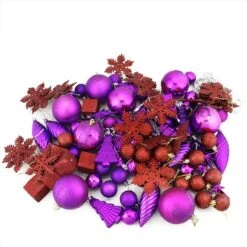 Northlight 125ct. Purple & Red Shatterproof 3-Finish Christmas Ornaments 6 Northlight 125ct. Purple & Red Shatterproof 3-Finish Christmas Ornaments -Northlight Shop D253892S 1 1