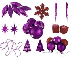 Northlight 125ct. Purple & Red Shatterproof 3-Finish Christmas Ornaments 7 Northlight 125ct. Purple & Red Shatterproof 3-Finish Christmas Ornaments -Northlight Shop D253892S 2