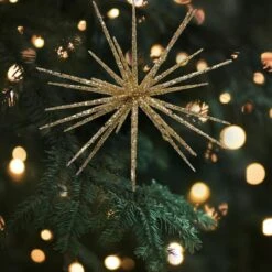 Northlight 12" Shimmering Gold Glitter Starburst Christmas Ornament -Northlight Shop D253896S 13