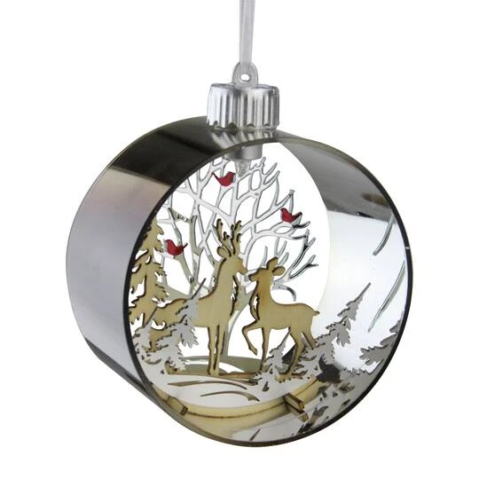 Northlight 5" Pre-Lit Silver Woodland Animals Christmas Ornament 3 Northlight 5" Pre-Lit Silver Woodland Animals Christmas Ornament