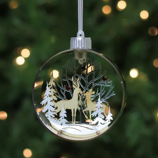 Northlight 5" Pre-Lit Silver Woodland Animals Christmas Ornament 9 Northlight 5" Pre-Lit Silver Woodland Animals Christmas Ornament - Image 7